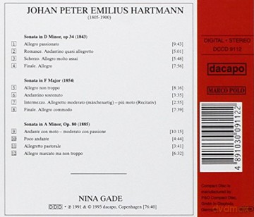 Johan Peter Emilius Hartmann: Klaviersonaten [CD]