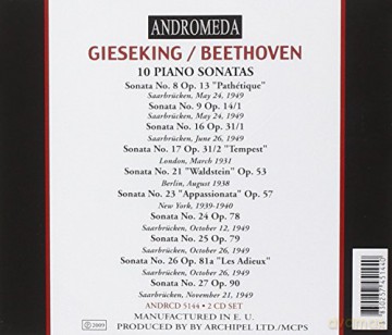 Ludwig van Beethoven: Klaviersonaten Nr.8,9,16,17,21,23-27 [2CD]