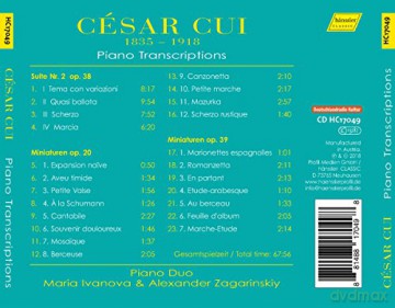 Cesar Cui: Klaviertranskriptionen [CD]