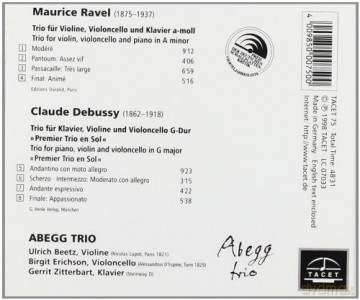 Claude Debussy: Klaviertrio G-dur [CD]