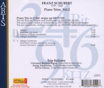 Franz Schubert: Klaviertrio Nr.2 D.929 [CD]