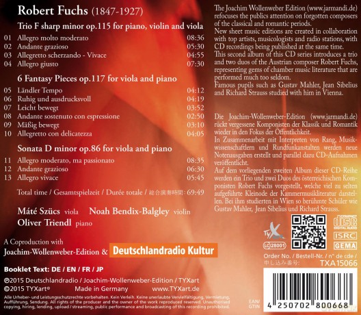 Robert Fuchs: Klaviertrio op.115 [CD]