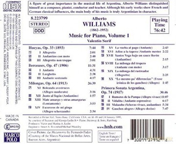 Alberto Williams: Klavierwerke Vol.1 [CD]