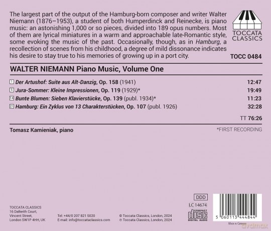 Walter Niemann: Klavierwerke Vol.1 [CD]