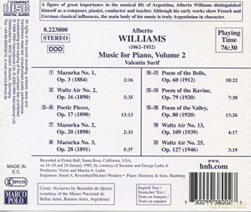 Alberto Williams: Klavierwerke Vol.2 [CD]