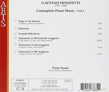 Gaetano Donizetti: Klavierwerke Vol.3 [CD]
