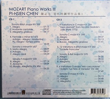 Wolfgang Amadeus Mozart: Klavierwerke Vol.3 [CD]