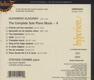 Alexander Glasunow: Klavierwerke Vol.4 [CD]
