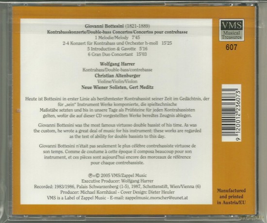 Giovanni Bottesini: Kontrabasskonzert h-moll [CD]
