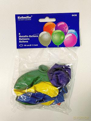 Balony Metaliczne Kolorowe 90 Cm - 8 Sztuk