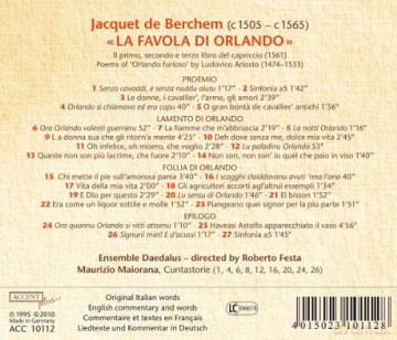 Jacquet van Berchem: La Favola di Orlando [CD]
