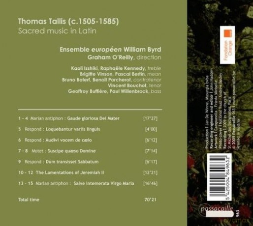 Thomas Tallis: Lateinische Kirchenmusik (Thomas Tallis's Secret Garden) [CD]