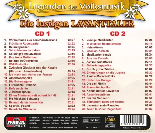 Die Lustigen Lavanttaler: Legenden der Volksmusik: Ihre grossen Erfolge Folge 1 [2CD]