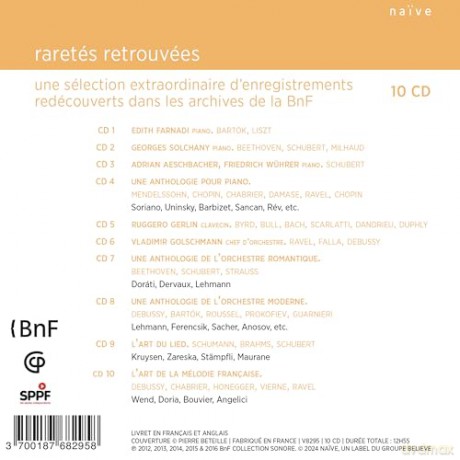 Les Collections sonores de la Bibliotheque National de France Vol. 2 Raretes retrouvees [10CD]