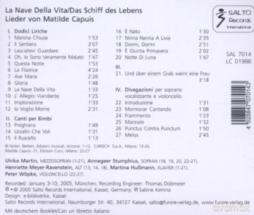 Matilde Capuis: Lieder [CD]