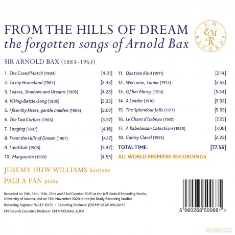 Arnold Bax: Lieder From The Hills Of Dream [CD]