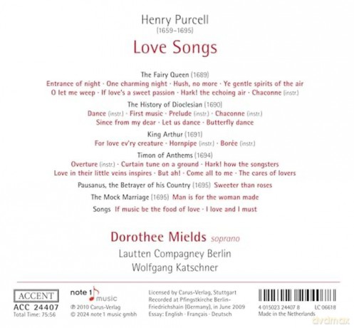 Henry Purcell: Lieder Love Songs [CD]