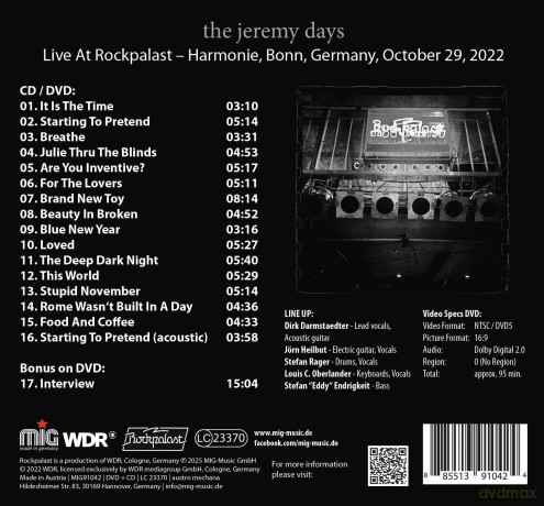 The Jeremy Days: Live At Rockpalast 2022 [2CD]