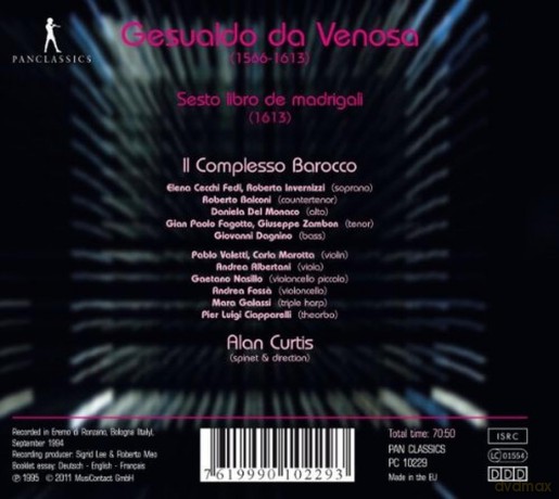 Carlo Gesualdo von Venosa: Madrigali a cinque voci Libro VI [CD]