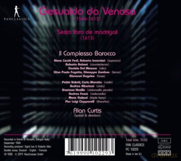 Carlo Gesualdo von Venosa: Madrigali a cinque voci Libro VI [CD]