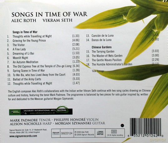 Mark Padmore - Songs in Time of War [CD]