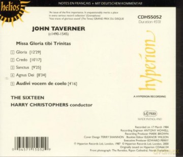 John Taverner: Missa Gloria Tibi Trinitas [CD]