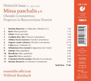 Heinrich Isaac: Missa Paschalis [CD]