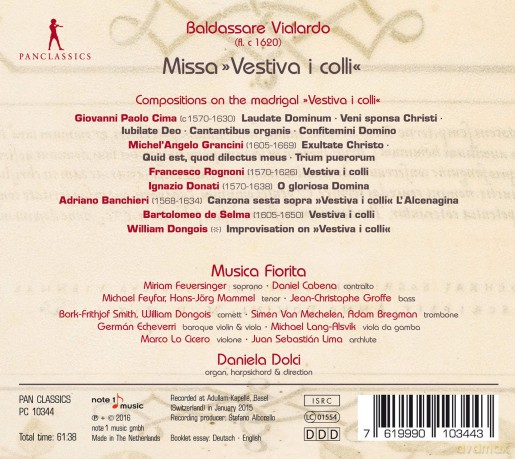 Baldassare Vialardo: Missa Vestiva i colli [CD]