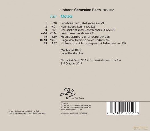 Johann Sebastian Bach: Motetten BWV 225-230 [CD]