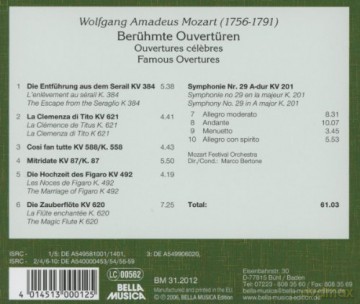 Wolfgang Amadeus Mozart: Mozart/Beruhmte Ouvertu [CD]