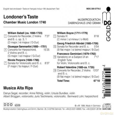 Musica Alta Ripa - Londoner's Taste [CD]