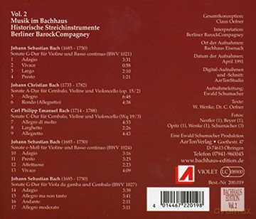 Musik im Bachhaus Vol.2 - Historische Streichinstrumente [CD]