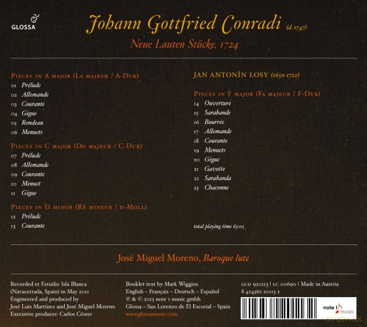 Johann Gottfried Conradi: Neue Lauten Stucke (1724) [CD]