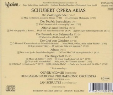 Oliver Widmer singt Schubert-Arien [CD]