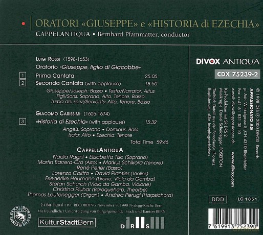 Luigi Rossi: Oratorium Giuseppe, figlio di Giacobbe [CD]