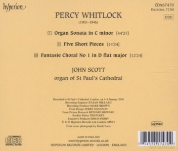 Percy Whitlock: Orgelsonate in c [CD]