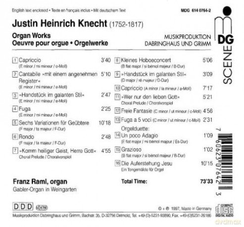 Justin Heinrich Knecht: Orgelwerke [CD]