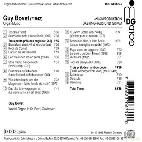 Guy Bovet: Orgelwerke [CD]