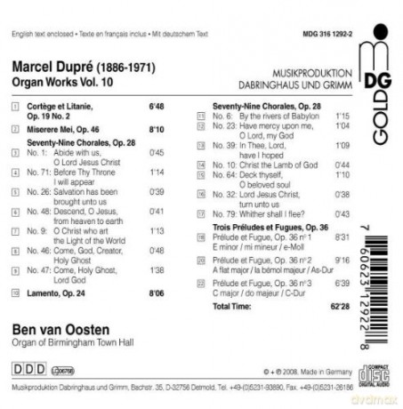 Marcel Dupre: Orgelwerke Vol.10 [CD]
