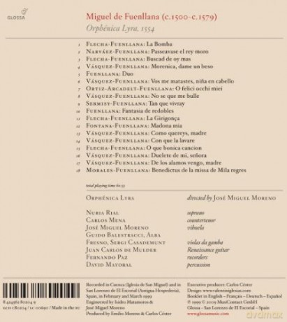 Miguel Fuenllana: Orphenica Lyra 1554 (Libro de Musica para Vihuela) [CD]