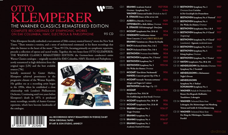 Otto Klemperer - The Complete Warner Classics Remastered Edition 1 Symphonic Recordings [95CD]