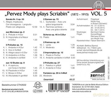 Pervez Mody plays Alexander Scriabin Vol.5 [CD]