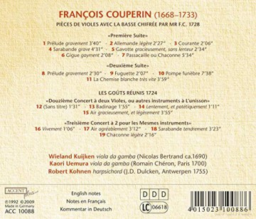 Francois Couperin: Pieces de Viole 1728 [CD]