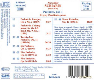 Alexander Scriabin: Preludes Vol.1 [CD]
