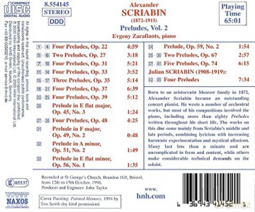 Alexander Scriabin: Preludes Vol.2 [CD]