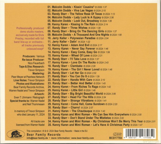 Randy Starr: Presley Style: Lost Elvis Songwriter Demos Vol. 1 [CD]