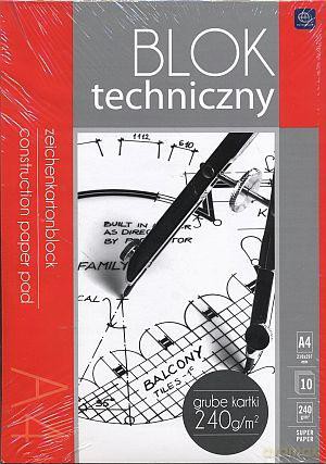 Blok Techniczny A4 Biały 240g Premium