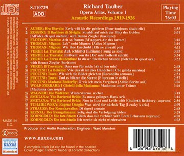 Richard Tauber - Opera Arias Vol.1 [CD]