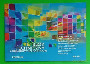 Blok Techniczny A5/15 Z Kolorowymi Kartkami Premium