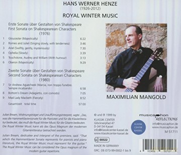 Hans Werner Henze: Royal Winter Music fur Gitarre [CD]